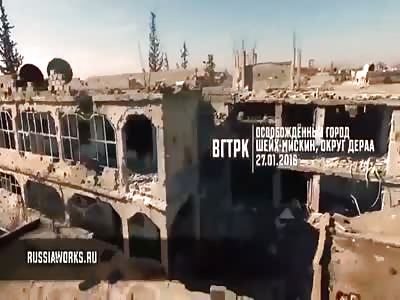 Russian Drone Filmed Syrian City Sheikh Maskin