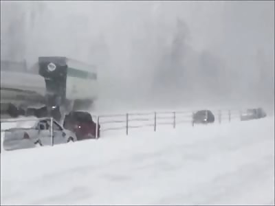 100 car truck pileup I-94 snow storm