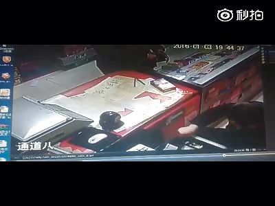 Man With Knife Violently Hacks Store Owner in the Head 