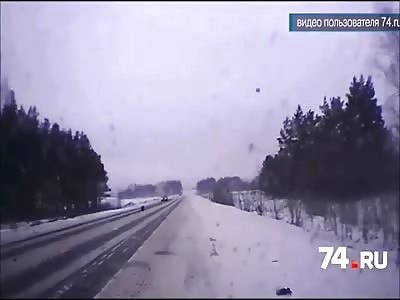 Truck Brutally Smashes the Upcoming Car