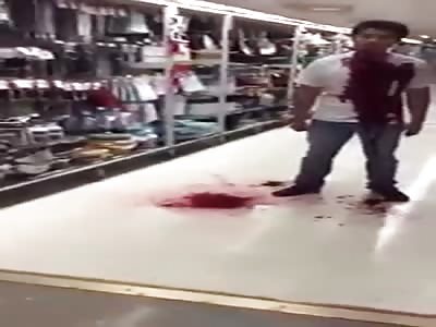 Shocking Video Shows Man Slit his Own Throat in Grocery Store and Collapse and Die From Blood Loss