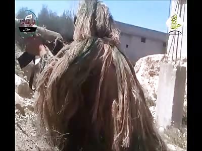 Moment when Afgan Soldier in Sniper Camouflage gets Shot
