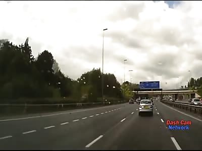 Late exit causes motorway crash