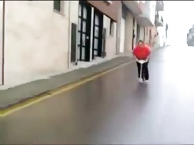 Fat chick on a scooter FAIL