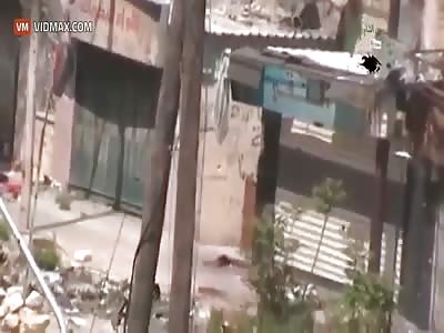 Assadist militiaman gets picked off by sniper