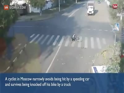 Cyclist miraculously avoids dying twice
