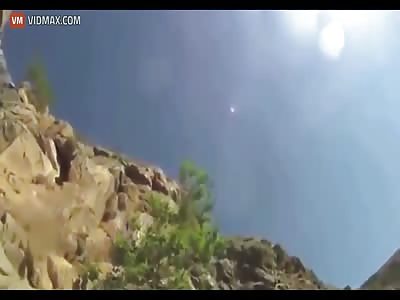 Guy's cliff jump ends with a trip to the hospital.