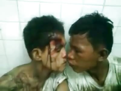 Petty Thieves Beaten & Forced To Tongue Each Other.