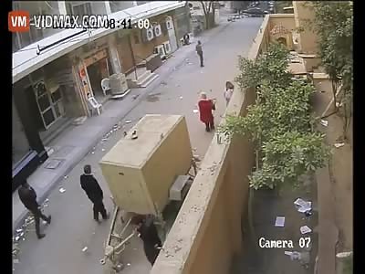 Terrorist drops off a suitcase that explodes the second a father and daughter walk by