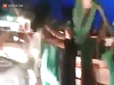 The moment a suicide bomber blows himself up at a party in Iraq