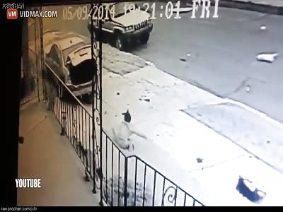 Speeding Car fleeing Police strikes a 8yr old girl on CCTV Cams.
