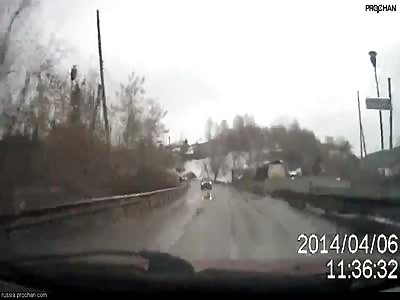 Russian Driver Forgets They Do NOT drive on the left